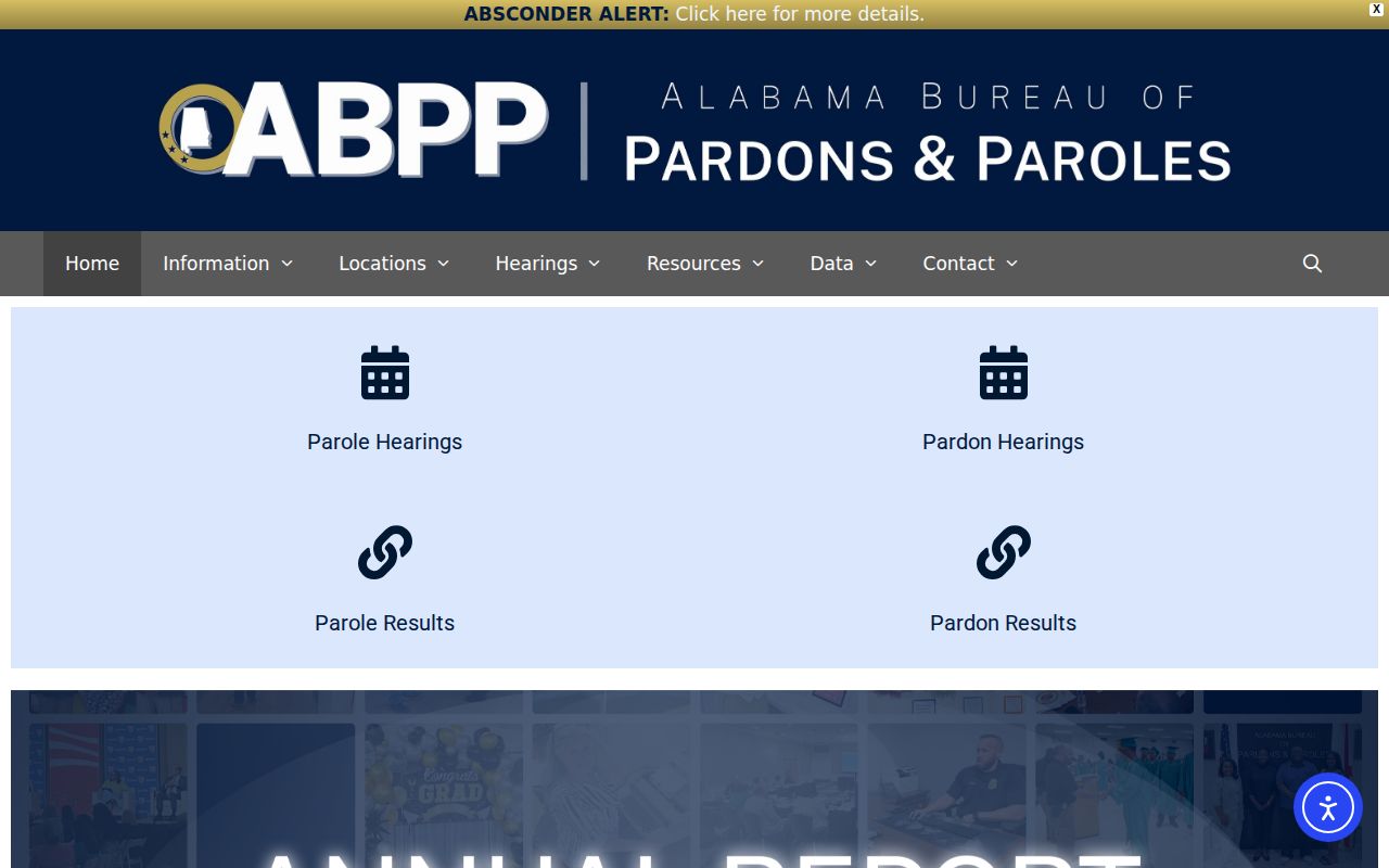 Alabama Bureau of Pardons and Paroles website for Lee County supervision research