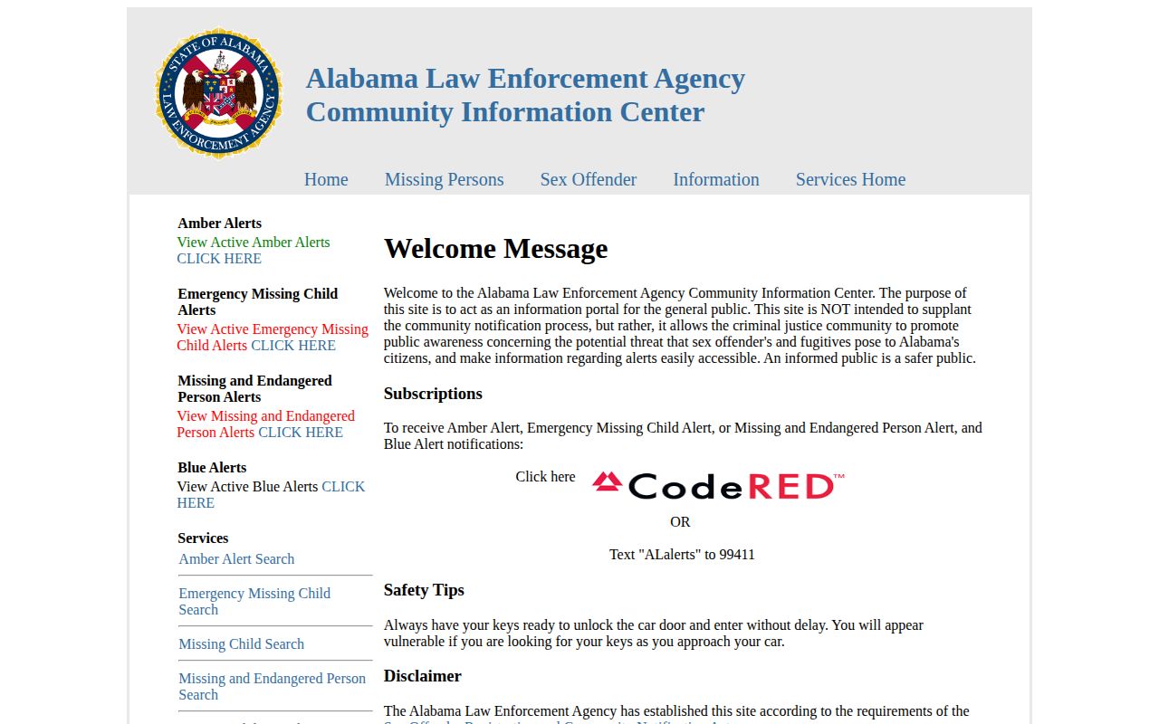 Lee County Alabama sex offender registry release record source